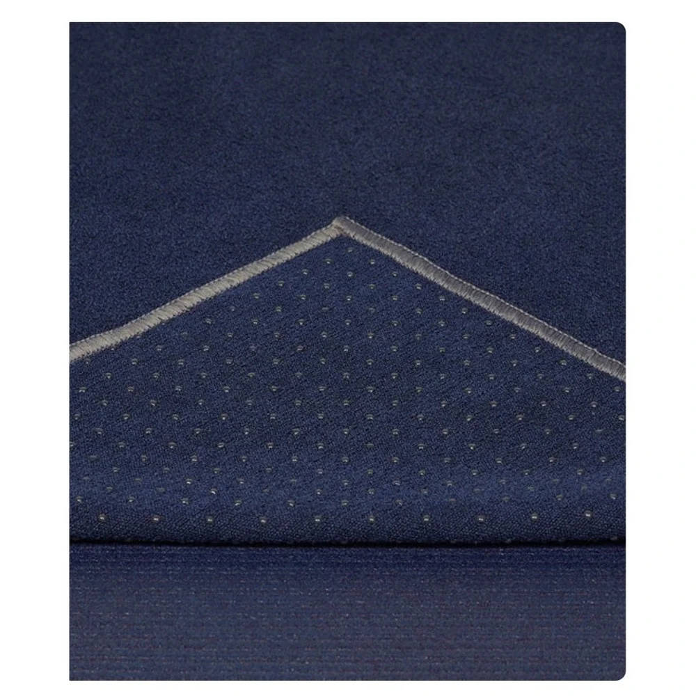 Manduka Yogitoes Hot Yoga Mat Towel Unisex 24in Navy Blue  Skidless Grip